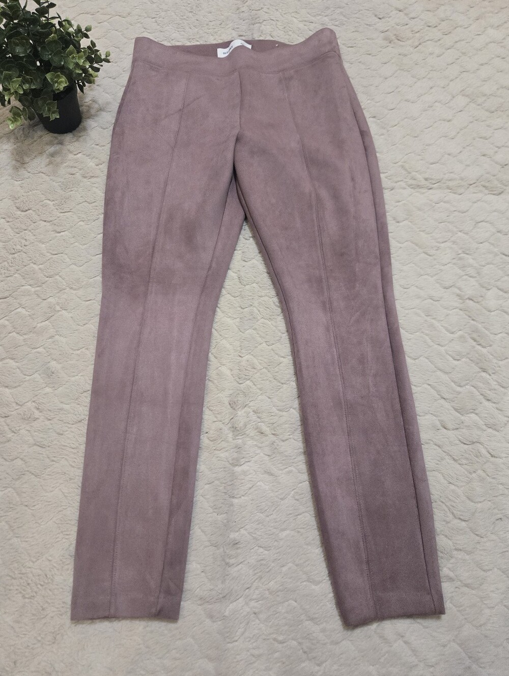 Old Navy Pink Mauve Stevie Faux-Suede Skinny Legging Pants, Size Medium